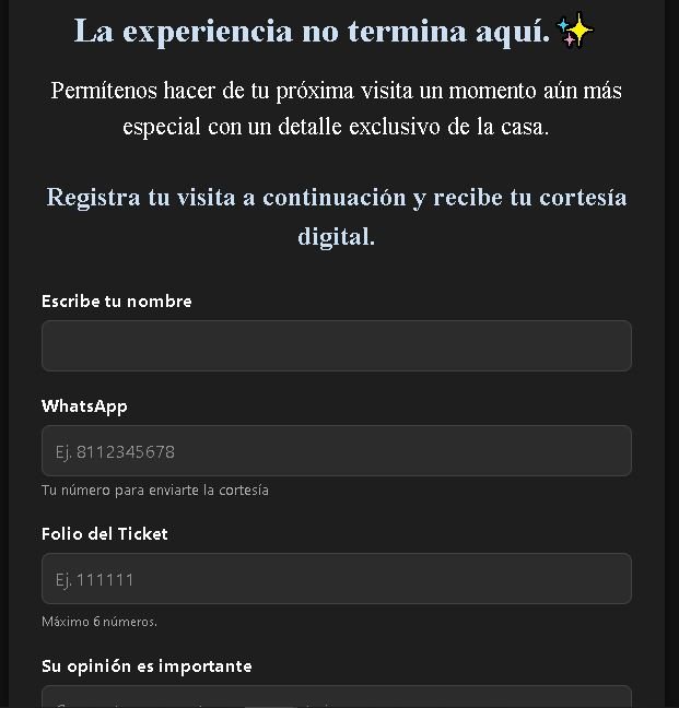 Formulario digital de Kortesy